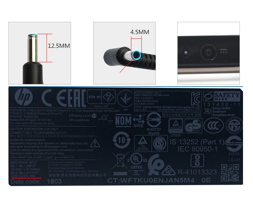 Original 45W HP 256 G5 Netzteil + Ladekabel